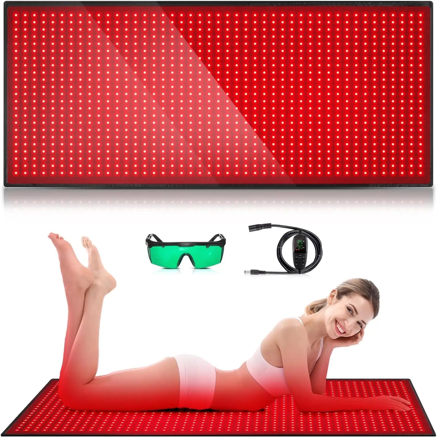 1280 LEDs Red Infrared Light Therapy Mat for Body,71"x 31" Red Light Therapy Blanket 660nm 850nm Full Body Pad