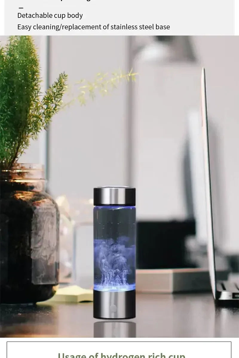 Rich Hydrogen Oxygen Water Cup H2 Inhalation Device Water Bottle SPE PEM Dual Chamber Maker Lonizer Healthcare Water Cup