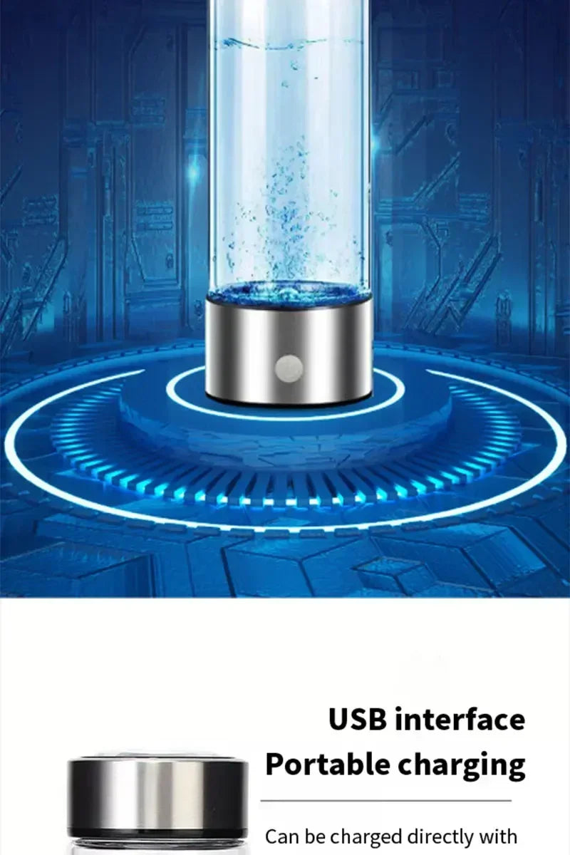 Rich Hydrogen Oxygen Water Cup H2 Inhalation Device Water Bottle SPE PEM Dual Chamber Maker Lonizer Healthcare Water Cup