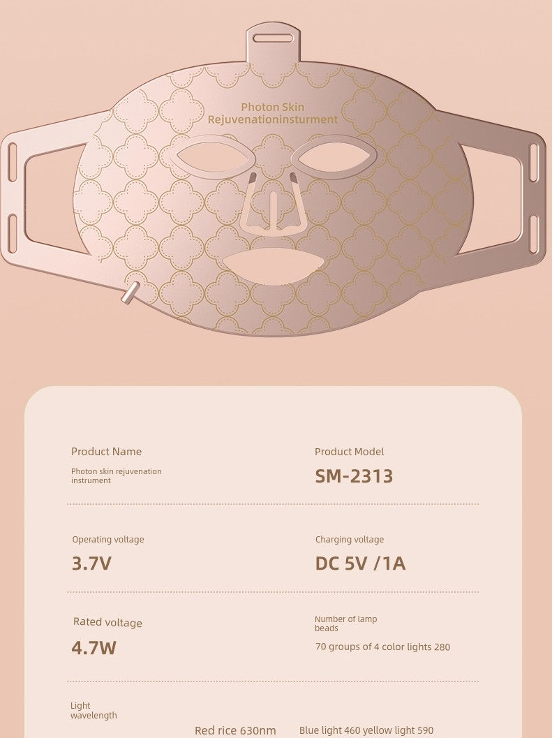 Led Red Blue Light Infrared For Home Mask Spectrometer Photon Skin Rejuvenation Color Light Silicone Lamp Mask Beauty