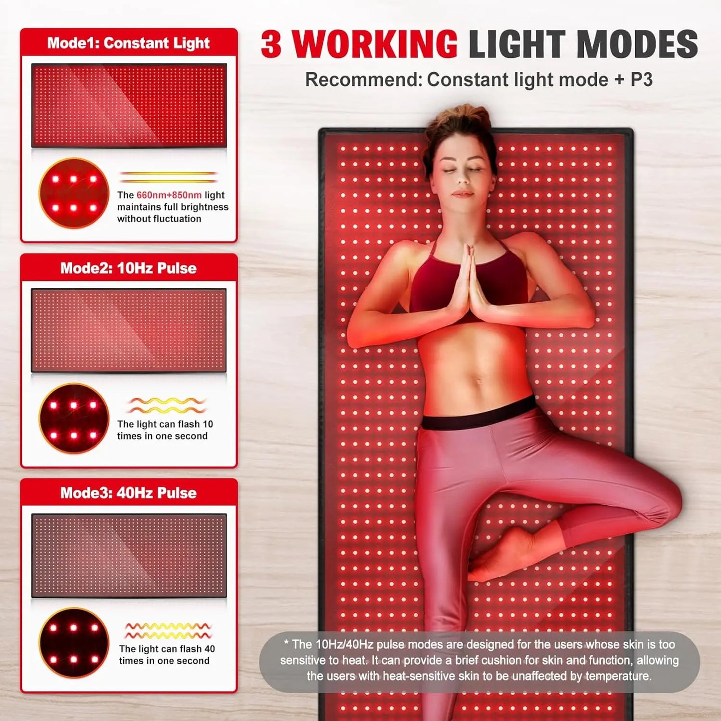 1280 LEDs Red Infrared Light Therapy Mat for Body,71"x 31" Red Light Therapy Blanket 660nm 850nm Full Body Pad