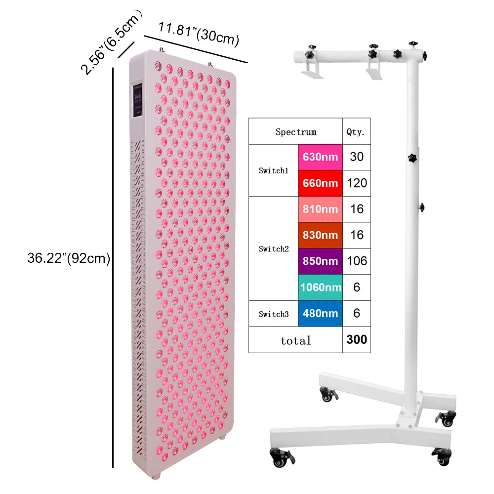 RL300MAXPT 480nm 1060nm  Red Near far Infrared Light Therapy Red led Light device panel pdt light therapy 1500W