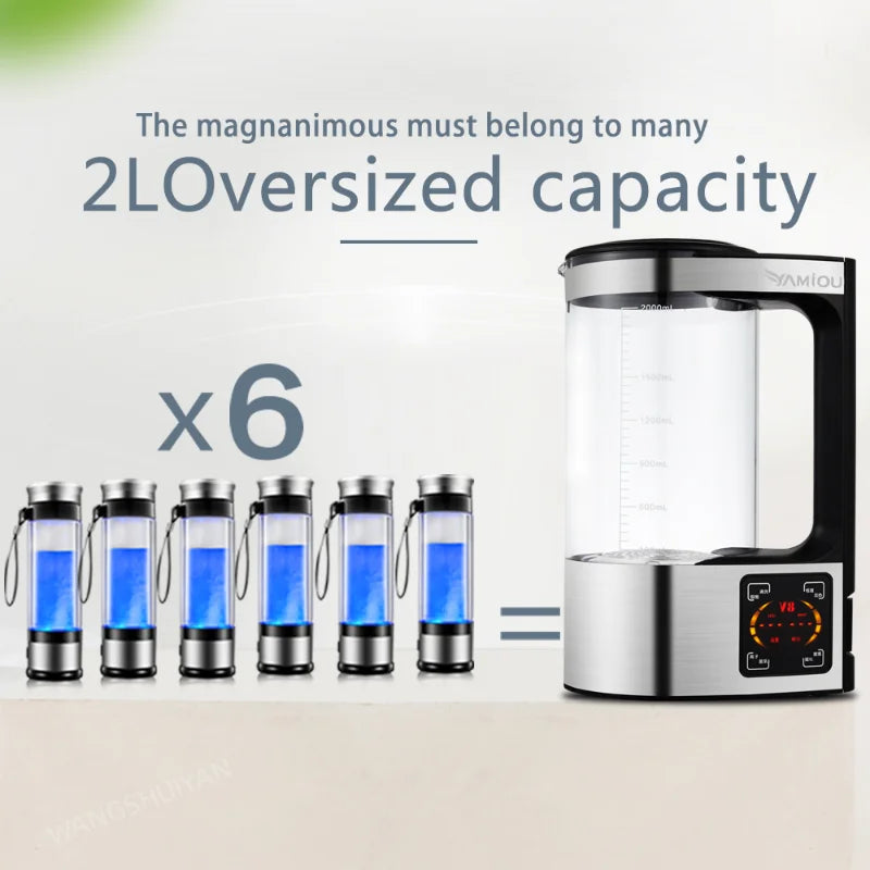2L Electric Hydrogen Rich Water Kettle Water Ionizer Machine Water Filter Drink Hydrogen Water Generator For Home