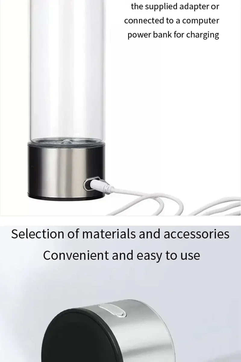 Rich Hydrogen Oxygen Water Cup H2 Inhalation Device Water Bottle SPE PEM Dual Chamber Maker Lonizer Healthcare Water Cup