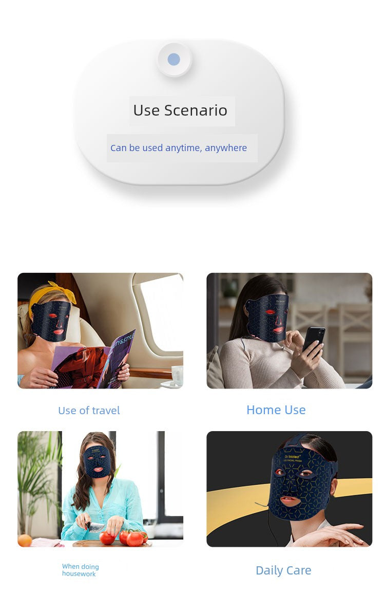 For Home Face IPL Device Mask Red Blue Light Anti-Wrinkle Skin Rejuvenation Large Row Light LED Beauty Mask Beauty Instrument