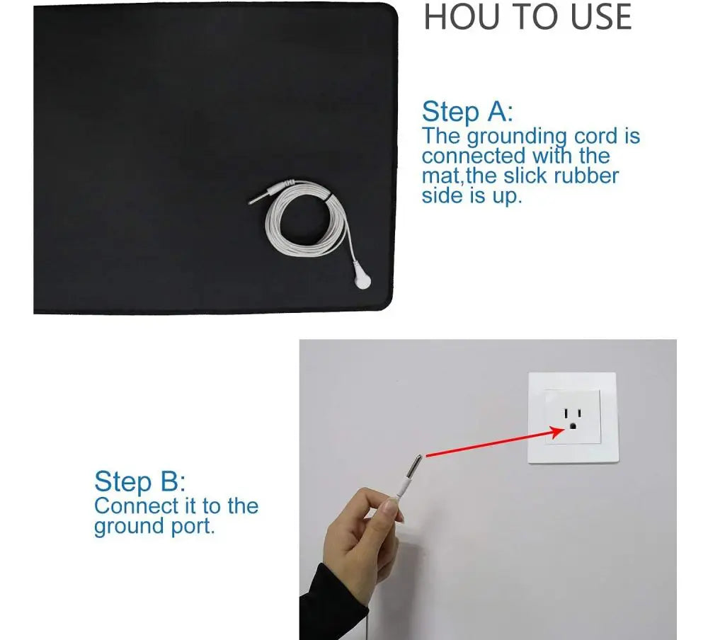 Grounding Mat for Improving Sleep Grounding Pad Health Cushion With Earthing Cable EMF Recovery Protection Release Electrostatic