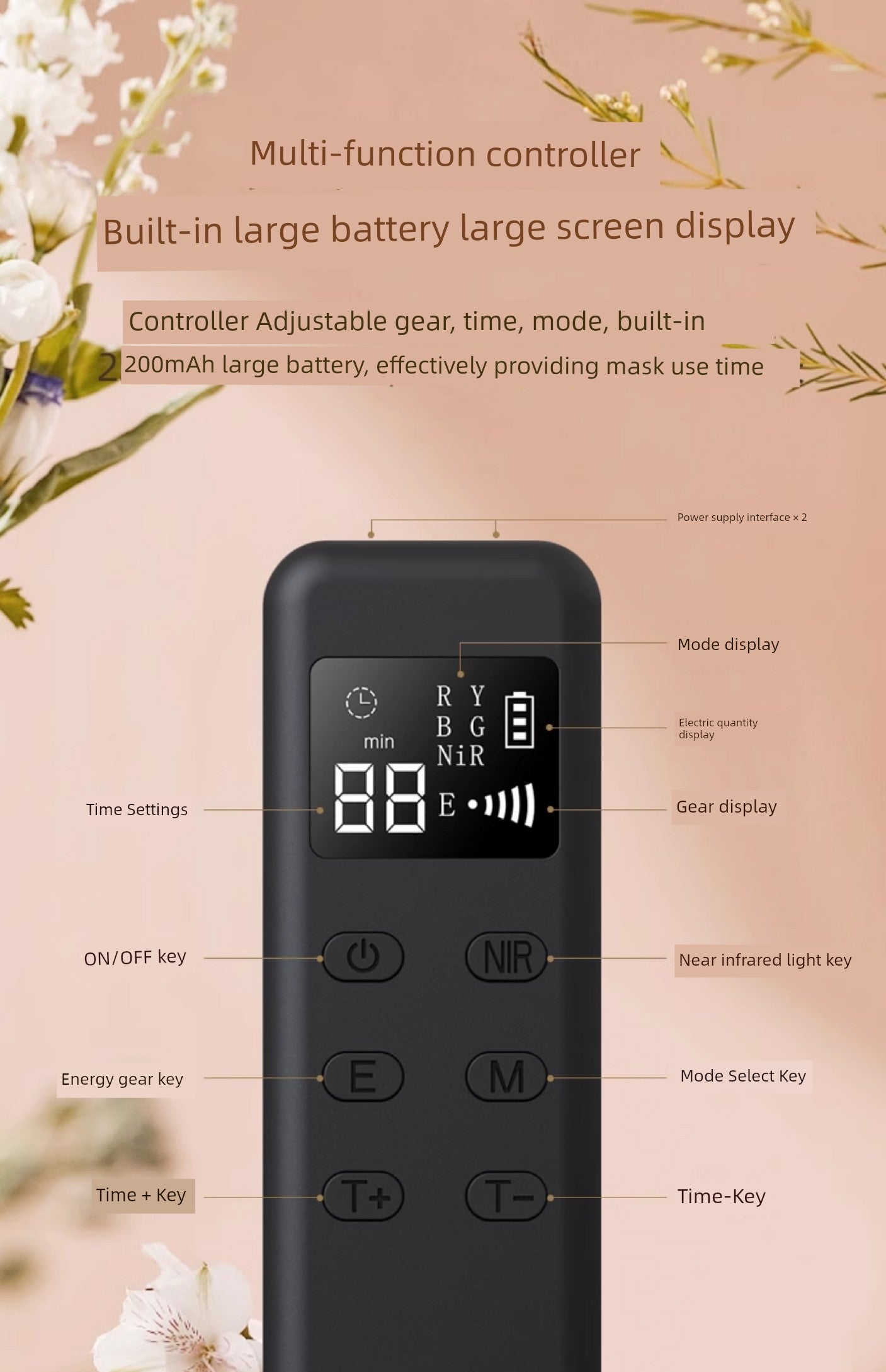 Led Red Blue Light Infrared For Home Mask Spectrometer Photon Skin Rejuvenation Color Light Silicone Lamp Mask Beauty