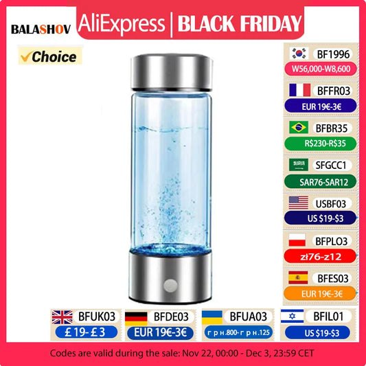 420ml Hydrogen-Rich Water Cup Electric Hydrogen Rich Water Generator Bottle Titanium Quality Filter Portable Antioxidant Lonizer