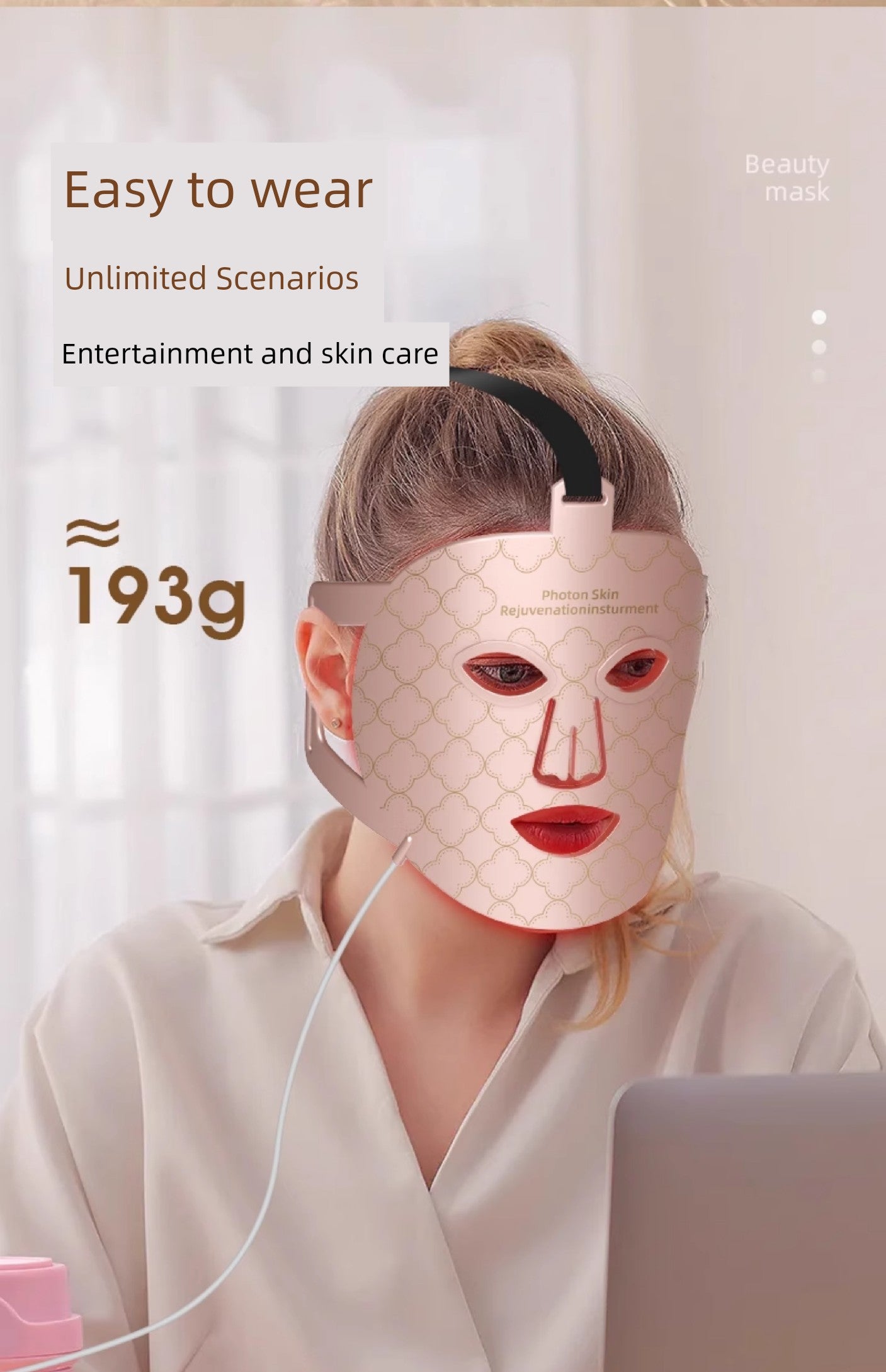 Led Red Blue Light Infrared For Home Mask Spectrometer Photon Skin Rejuvenation Color Light Silicone Lamp Mask Beauty