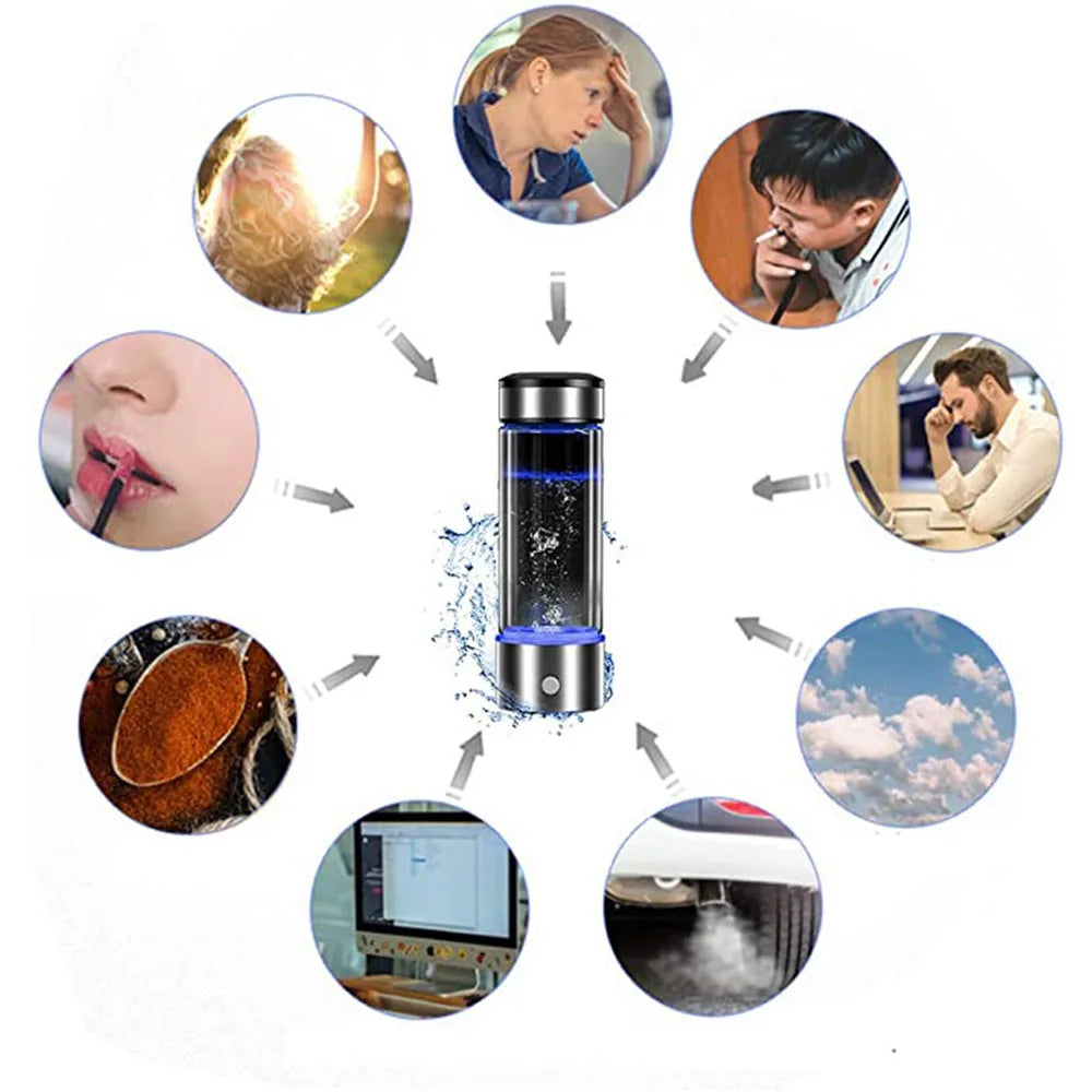 Titanium Portable Hydrogen-Rich Water Cup Water Ionizer Maker/Generator Super Antioxidants ORP Hydrogen Alkaline Water Bottle