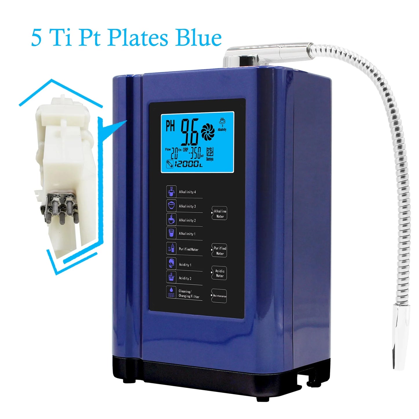 Alkaline Water Ionizer hydrogen generator Machine Purifier,Produces pH 3.5-10.5 Alkaline Acid water Water Filter system for Home