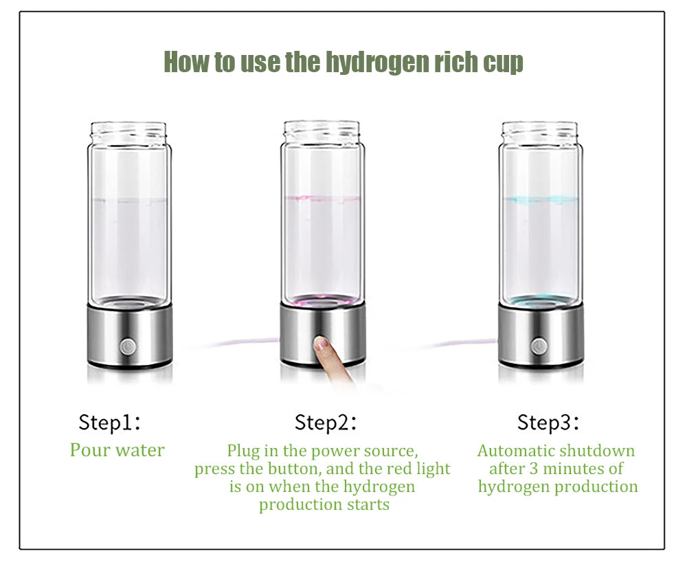 Titanium Portable Hydrogen-Rich Water Cup Water Ionizer Maker/Generator Super Antioxidants ORP Hydrogen Alkaline Water Bottle