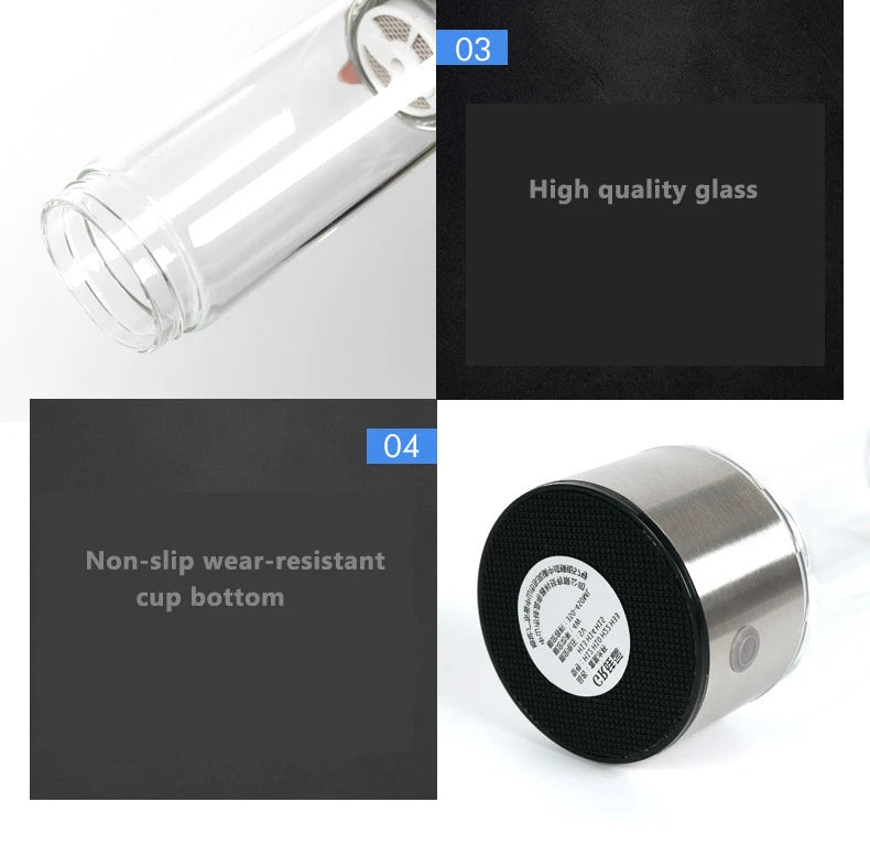 Hydrogen Generator Cup Water Filter 430ML Alkaline Maker Hydrogen-Rich Water Portable Bottle Lonizer Pure H2 Electrolysis