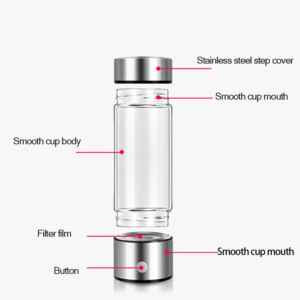 Titanium Portable Hydrogen-Rich Water Cup Water Ionizer Maker/Generator Super Antioxidants ORP Hydrogen Alkaline Water Bottle