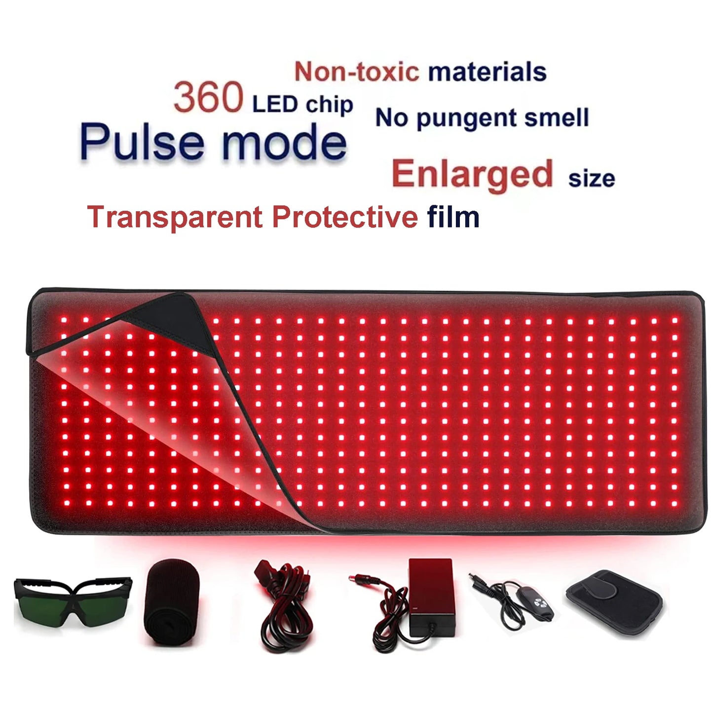 Red＆Infrared Therapy Belt Body Wearable Wrap Large heating Pad Device