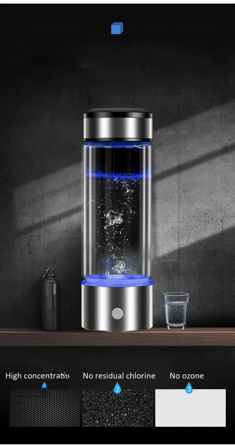 430ml Hydrogen Water Bottle Filter Ionizer Generator Maker Energy Healthy Anti-Aging Alkaline Water Cup