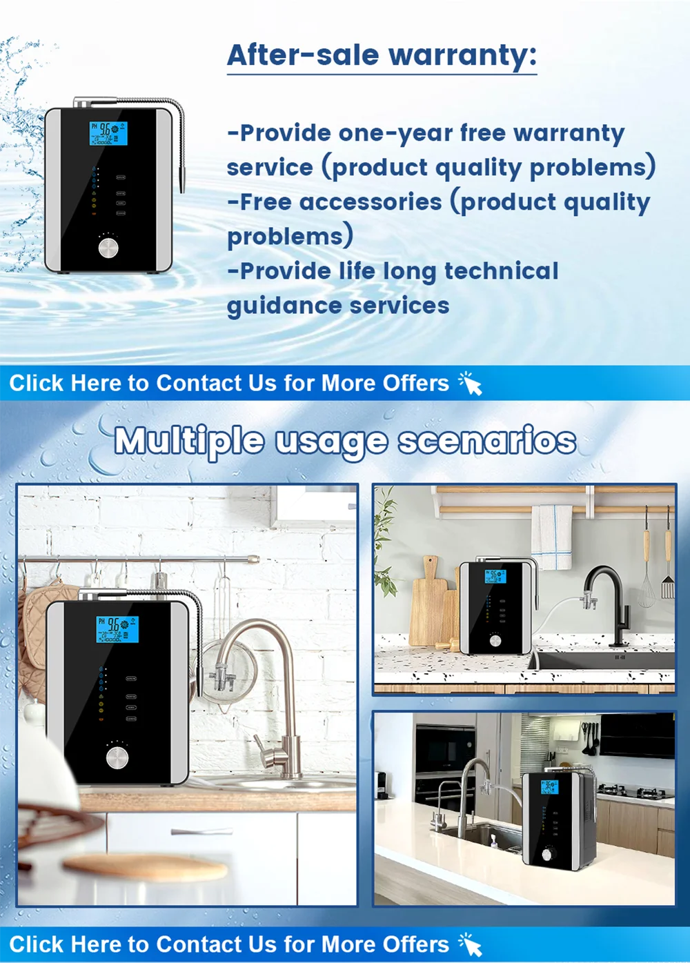 CAWOLO Alkaline Water Ionizer Machine pH 4.5-10.5 Alkaline Acidic Water Purifier PH Water Alkaline Machine