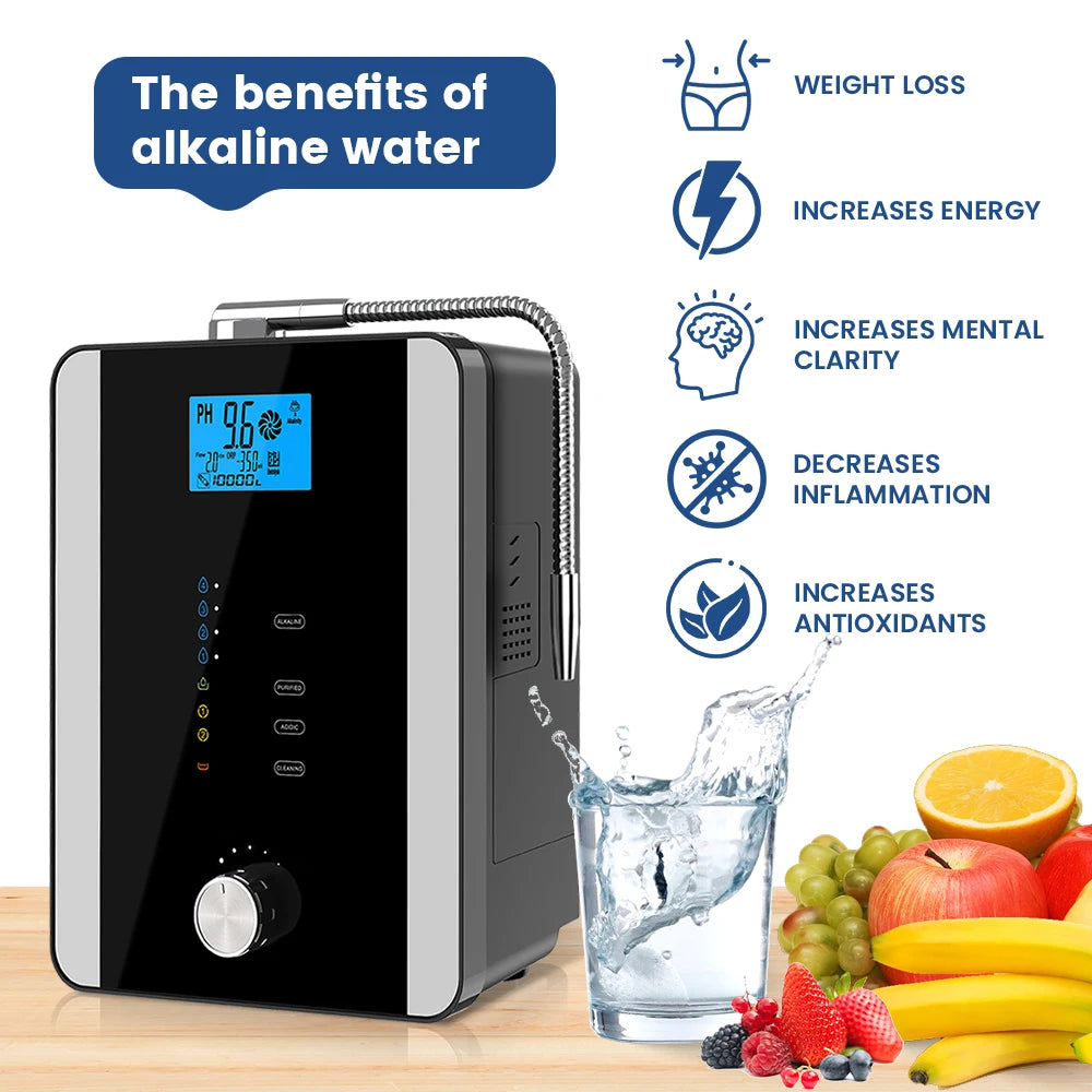 CAWOLO Alkaline Water Ionizer Machine pH 4.5-10.5 Alkaline Acidic Water Purifier PH Water Alkaline Machine