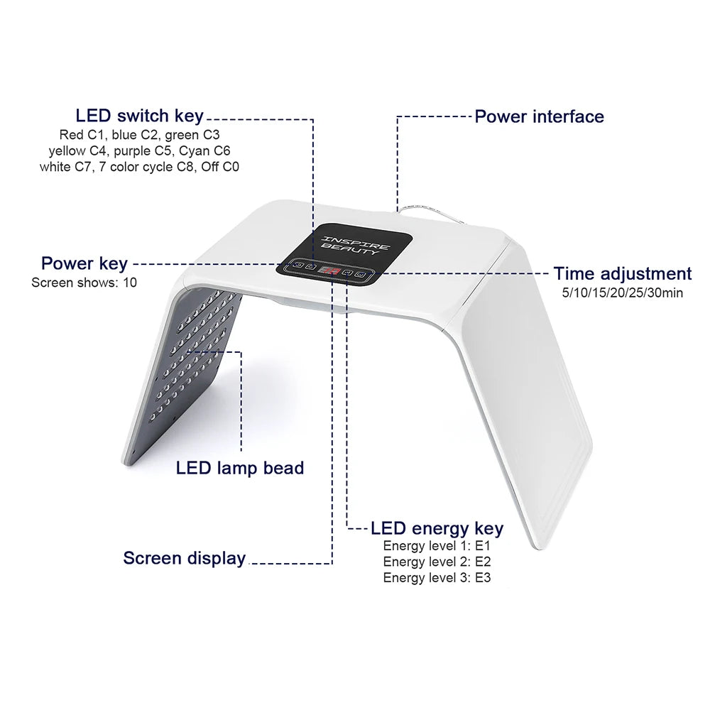 7 Colors LED Photon Machine Skin Moisturizing Nano Spray LED Face&Body SPA Skin Care Beauty Mask