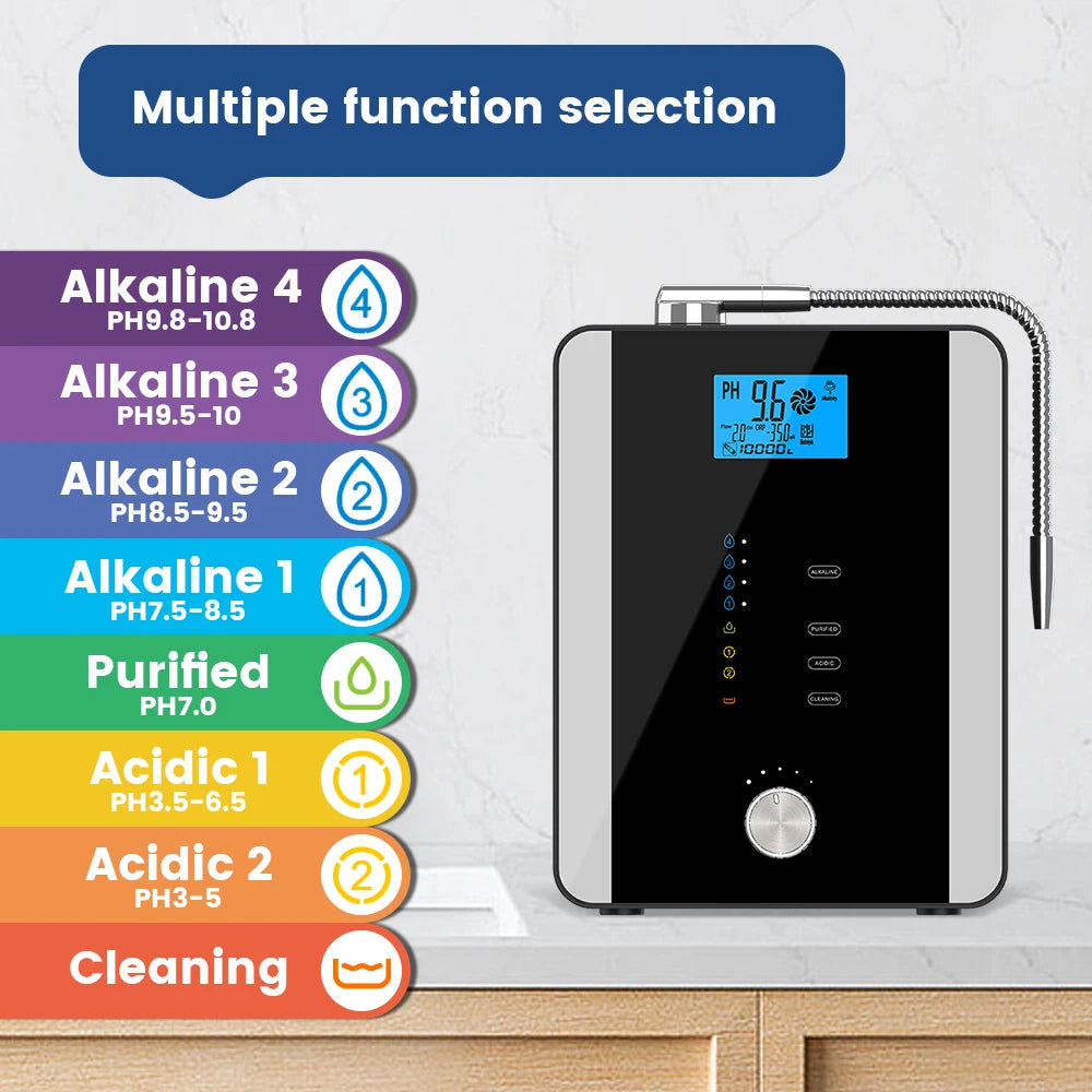 CAWOLO Alkaline Water Ionizer Machine pH 4.5-10.5 Alkaline Acidic Water Purifier PH Water Alkaline Machine