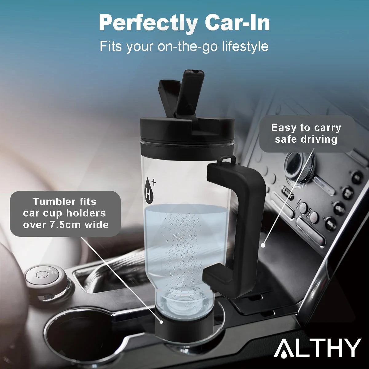 ALTHY Hydrogen Water Generator Bottle Cup DuPont SPE+PEM Dual Chamber,1000ml Ultra Capacity&4000mAh Plus Battery,Built-in Straw