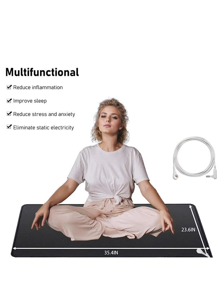 90x60cm Grounding Mat for Improving Sleep Grounding Pad Health With Earthing Cable EMF Recovery Protection Release Electrostatic