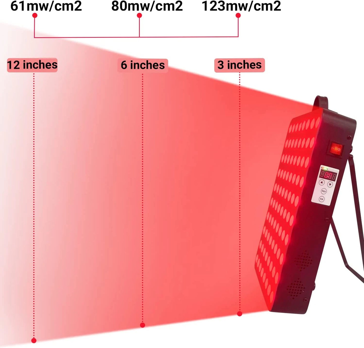 660&850nm Near Infrared and Red Light Therapy Home Use Device High Power LED Light Therapy Lamp for Anti-Aging, Pain Relief